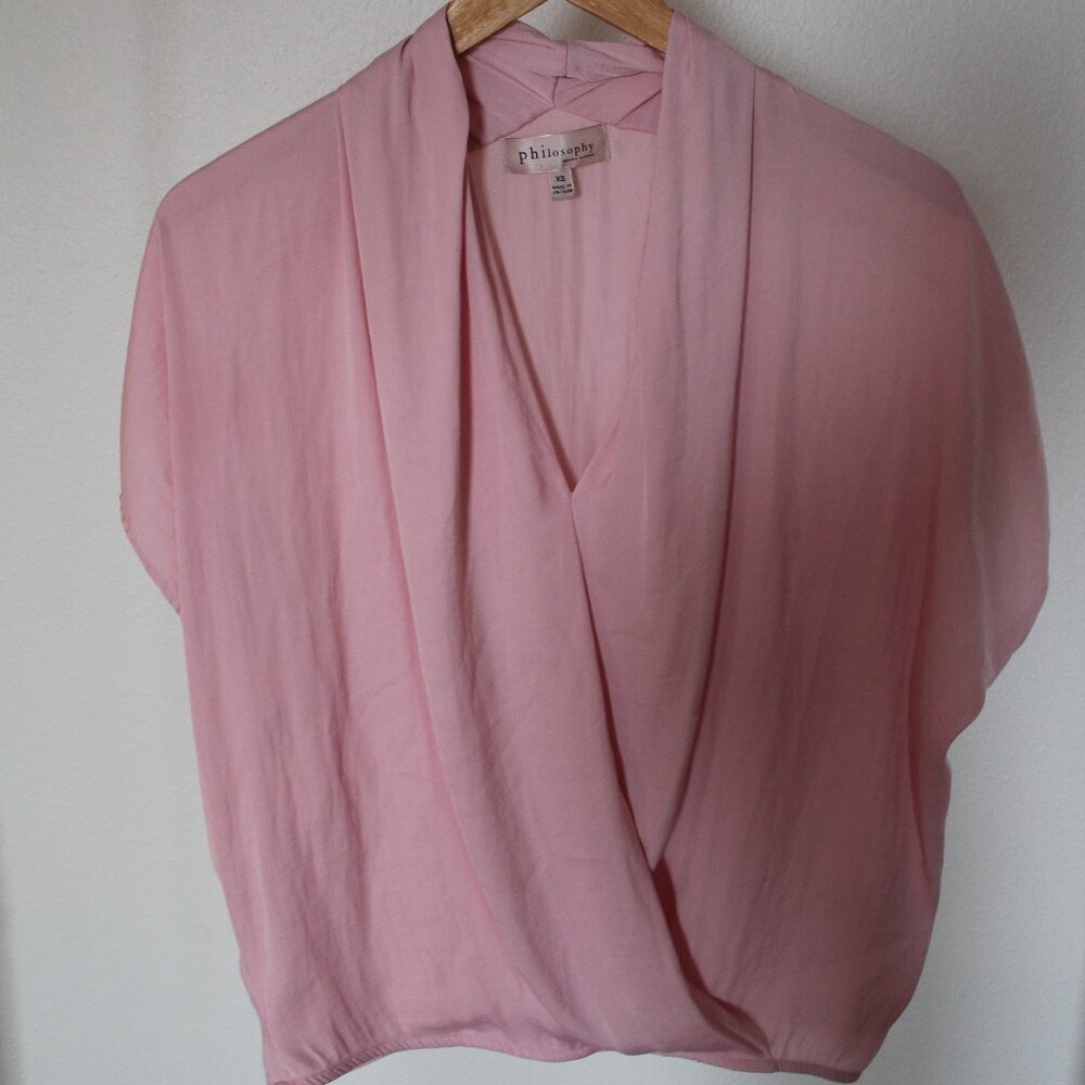 Anthropologie, Philosophy Pink Draped Blouse